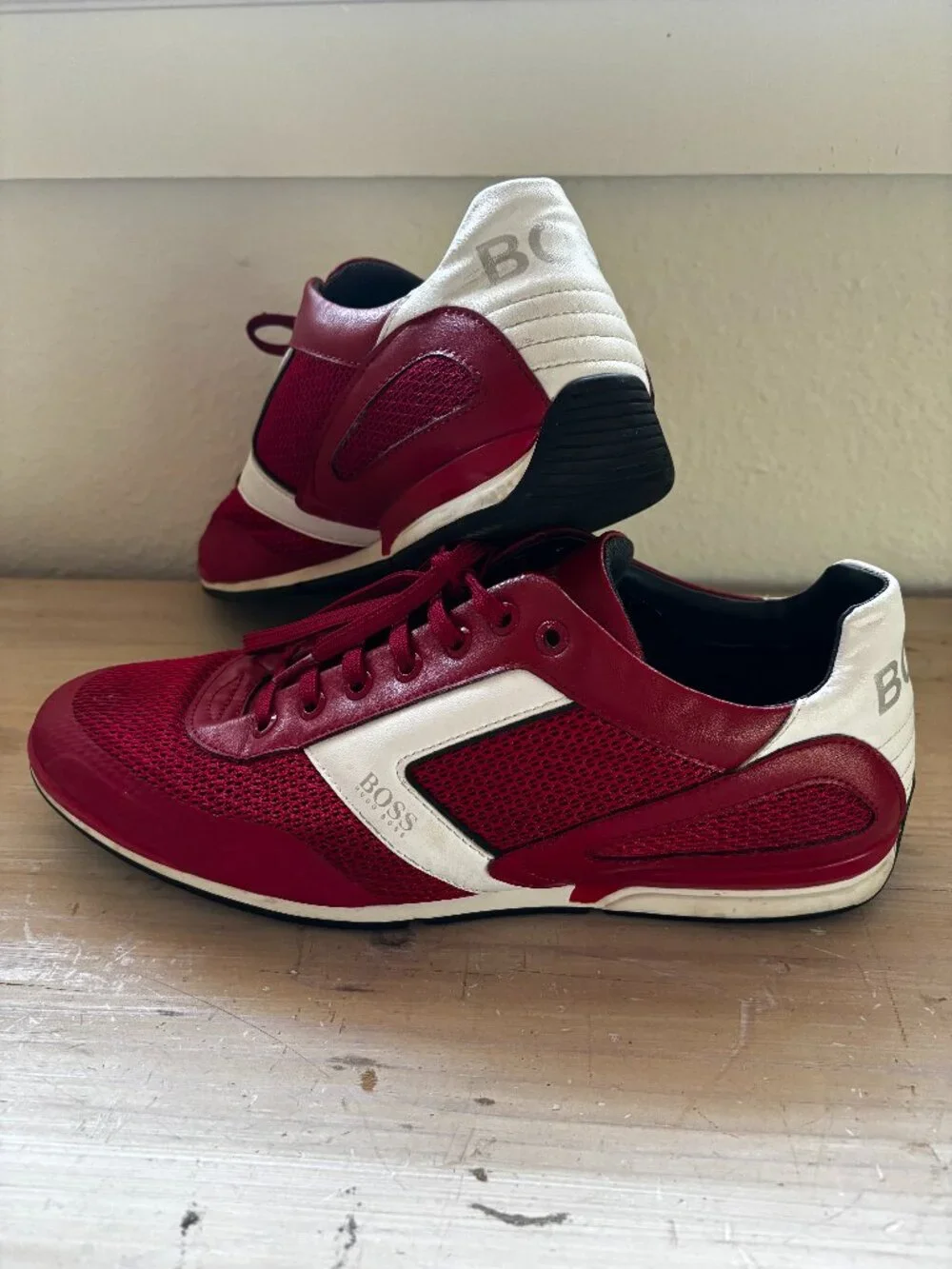 Hugo Boss Saturn Lowp Sneakers Men's EU 43 US 10 Red Shoes